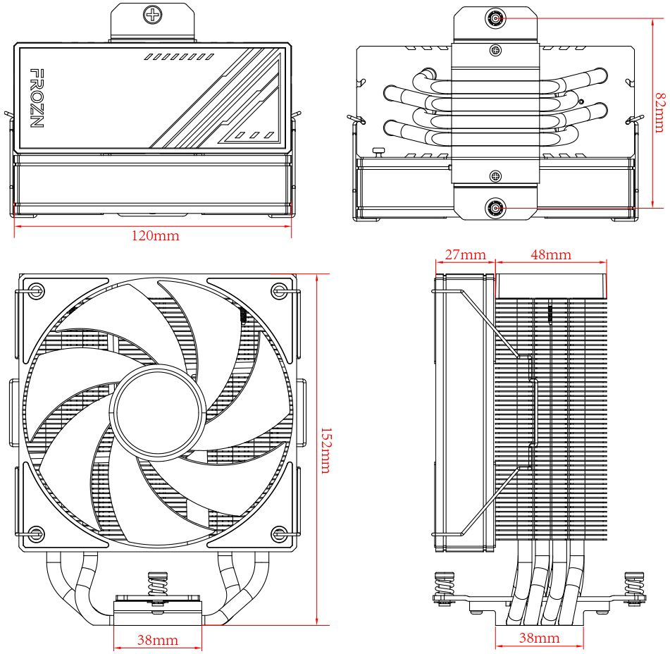 Устройство охлаждения(кулер) ID-Cooling Frozn A410 ARGB Soc-AM5/AM4/1200/1700/1851 белый 4-pin 29.9d