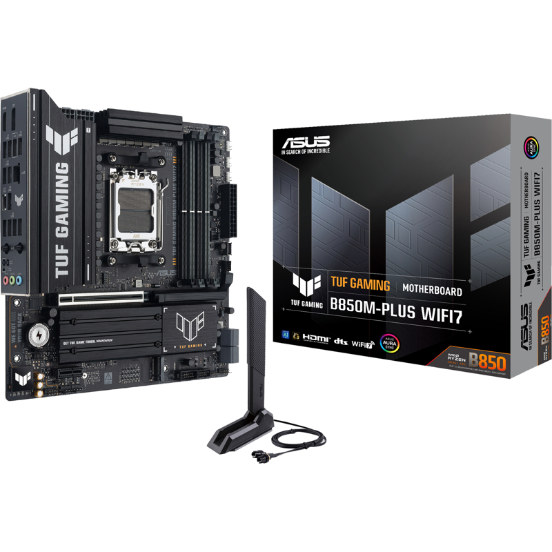 Материнская плата Asus TUF GAMING B850M-PLUS WIFI7 Socket AM5 AMD B850 4xDDR5 mATX AC`97 8ch(7.1) 2.