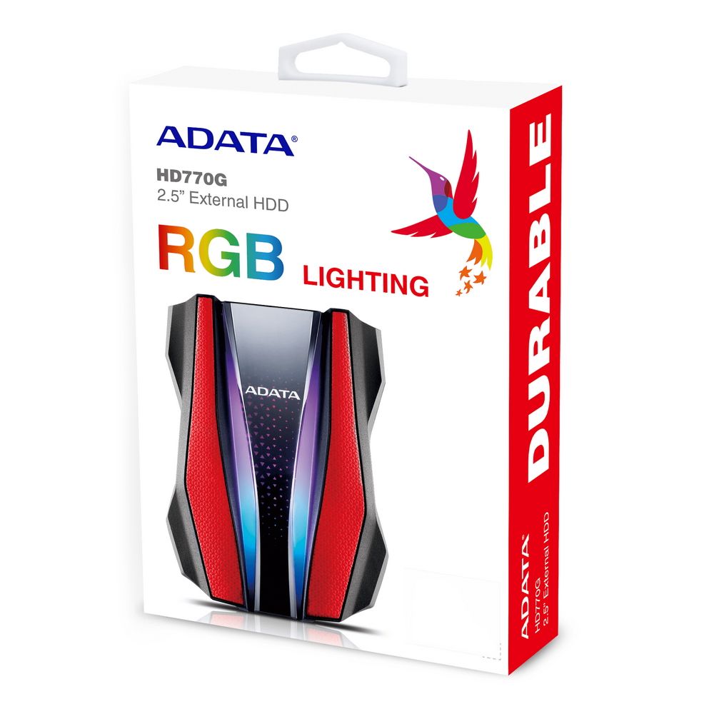 Жесткий диск внешний ADATA HD770G AHD770G-2TU32G1-CRD 2TB 2.5" USB 3.2 Gen 1, RGB, Military-gra