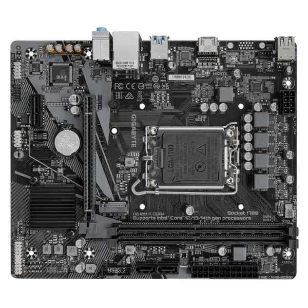 Материнская плата GIGABYTE H610M K DDR4 2.0, LGA1700, H610, 2*DDR4, 2*SATA, 1*M.2, 2*USB 3.2, 4*USB 