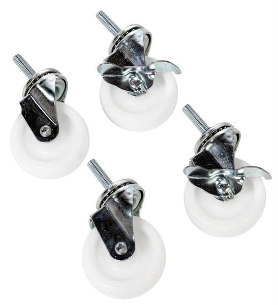 Комплект роликов 3"  1" для стоек СТК и шкафов ШТК-Эконом, 4 шт., с тормозом 2 шт.