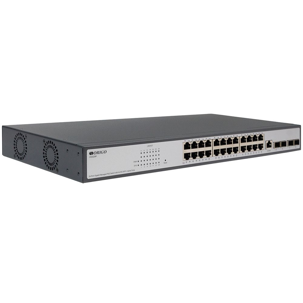 Коммутатор Origo OS3228P/370W OS3228P/370W/A1A (L3) 24x1Гбит/с 4SFP+ 24PoE+ 370W управляемый