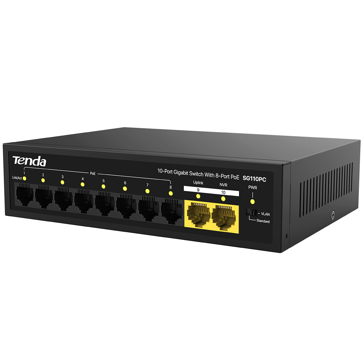 Коммутатор Tenda SG110PC (L2) 10x1Гбит/с 8PoE 95W неуправляемый