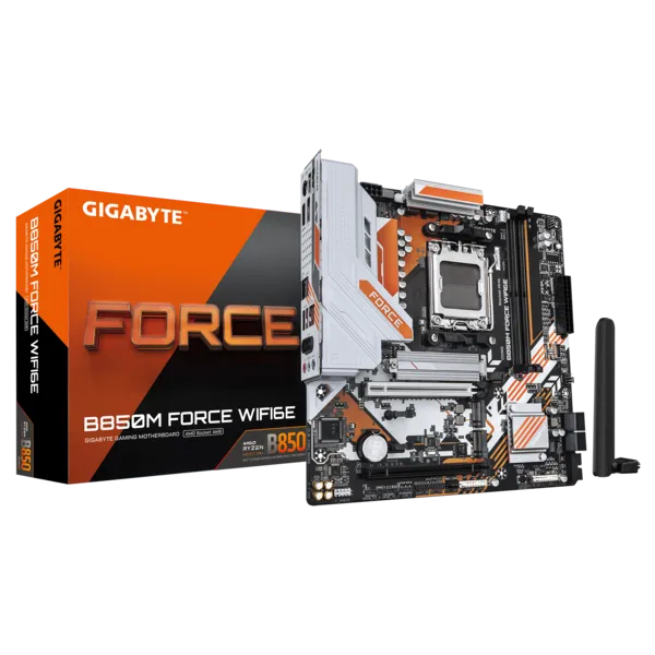 Материнская плата Gigabyte B850M FORCE WF6E Socket AM5 AMD B850 2xDDR5 mATX AC`97 8ch(7.1) 2.5Gg RAI