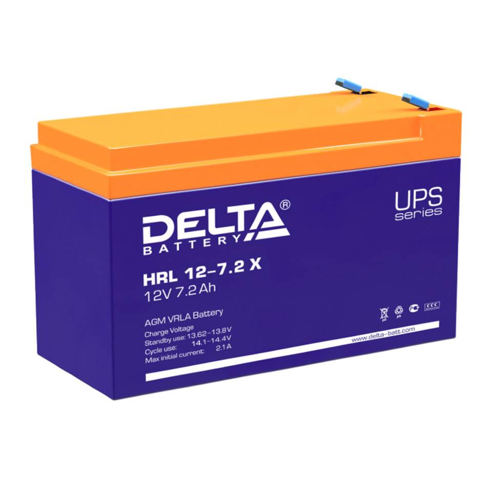 Аккумуляторная батарея Delta Аккумуляторная батарея для ИБП HRL 12-7.2 X (12V / 7.2Ah)