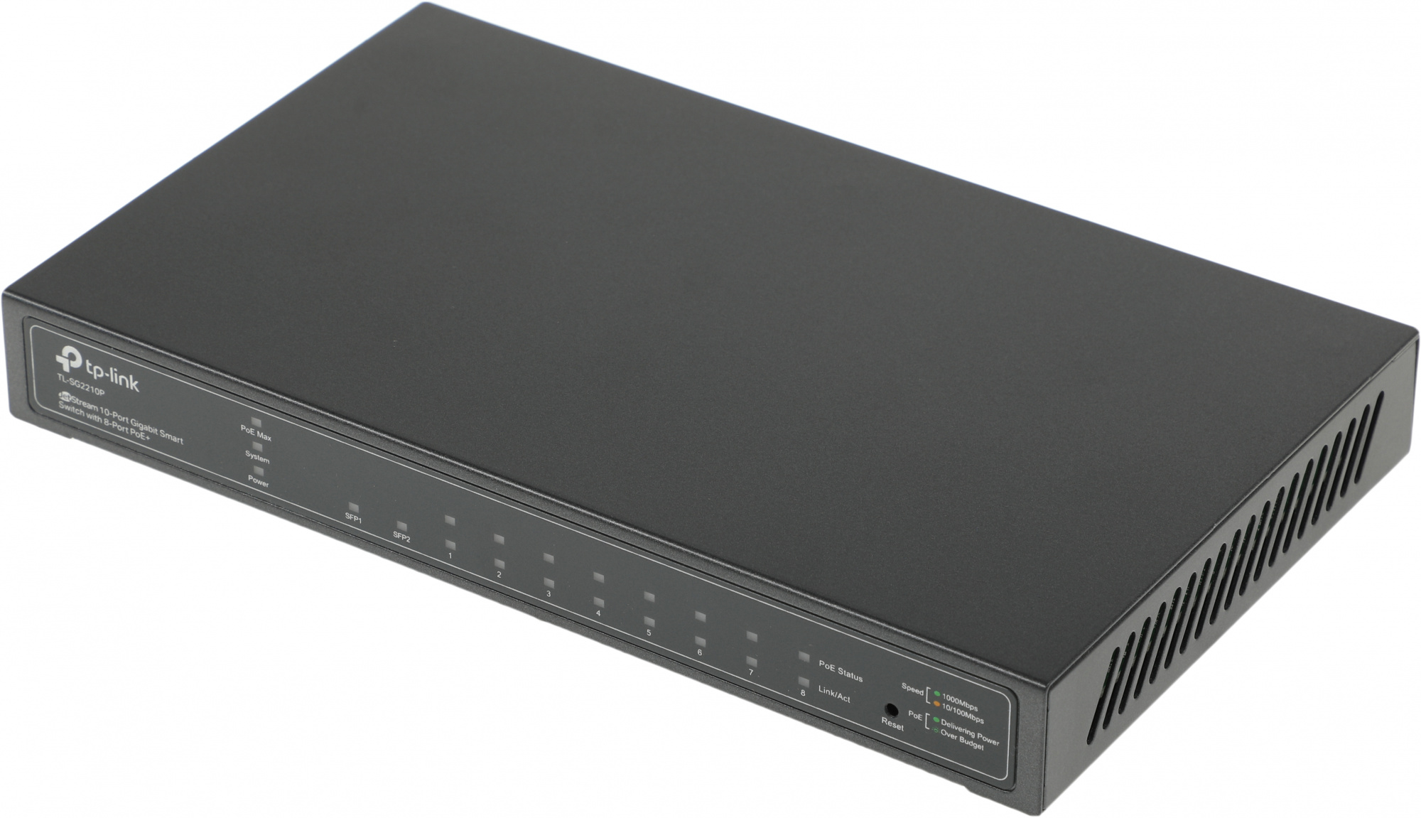 Коммутатор TP-Link SG2210P (L2) 8x1Гбит/с 2SFP 8PoE+ управляемый