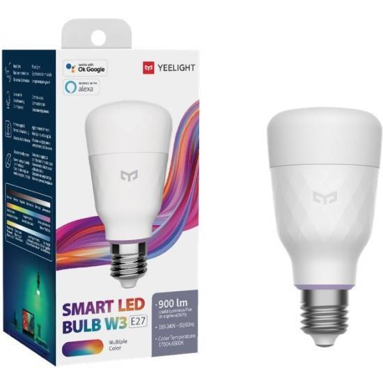 Yeelight YLDP005 Умная светодиодная лампа Smart LED Bulb W3 (Multiple color), Wi-Fi, E27, 8Вт, 900лм