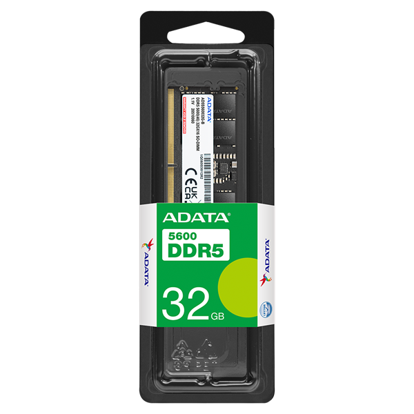 Память DDR5 32GB 5600MHz A-Data AD5U560032G-S RTL PC5-44800 CL46 DIMM 288-pin 1.1В single rank Ret