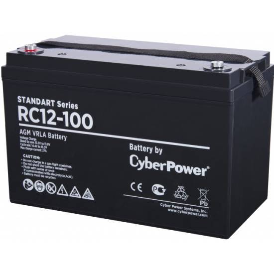 Аккумуляторная батарея CyberPower RC 12-100 12В/100Ач, клемма Болт М8 (330х173х215мм (220мм)/ 29кг/ 