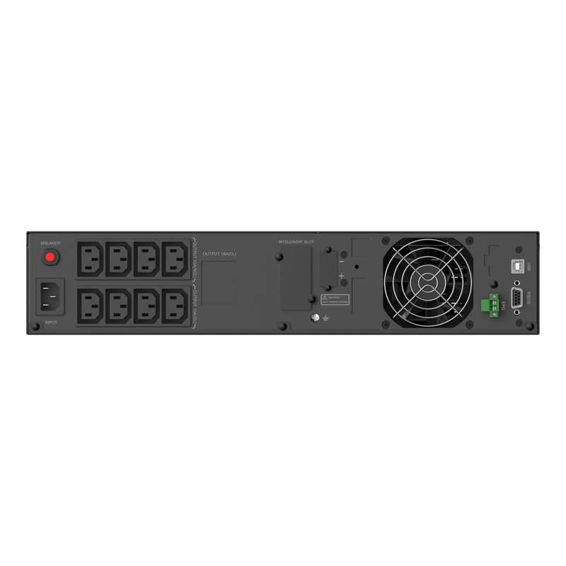 ИБП CBR [ESN-1.5KRT-8I-LCHERSC] Online 1500VA/1500W RT 8 x C13, LCD, HID-USB, RS232, EPO, SNMP slot