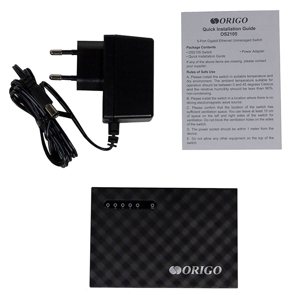 Коммутатор Origo OS2105 OS2105/A2A 5x1Гбит/с неуправляемый