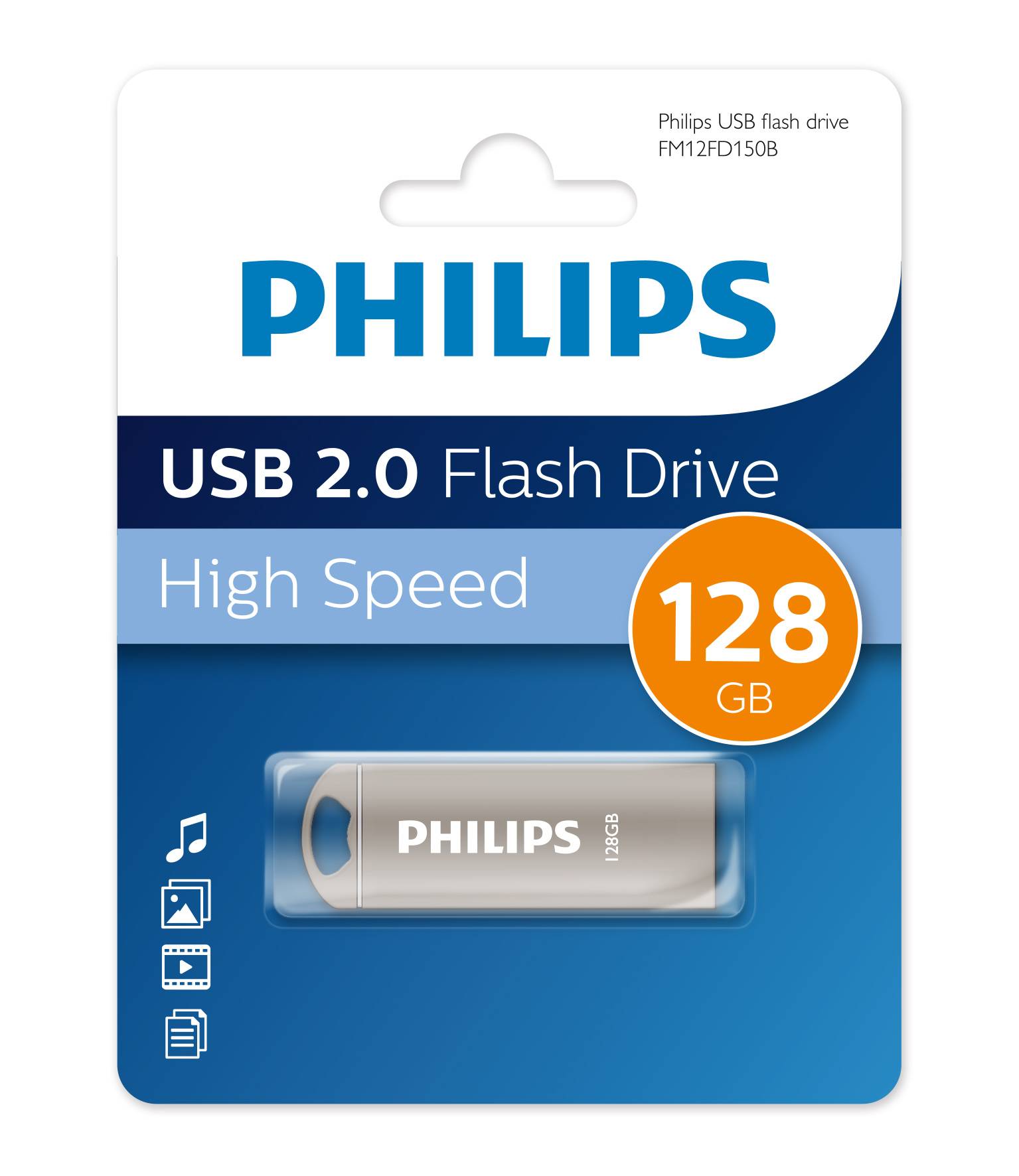 Флеш накопитель 128GB PHILIPS IRON 2.0 128GB, USB 2.0