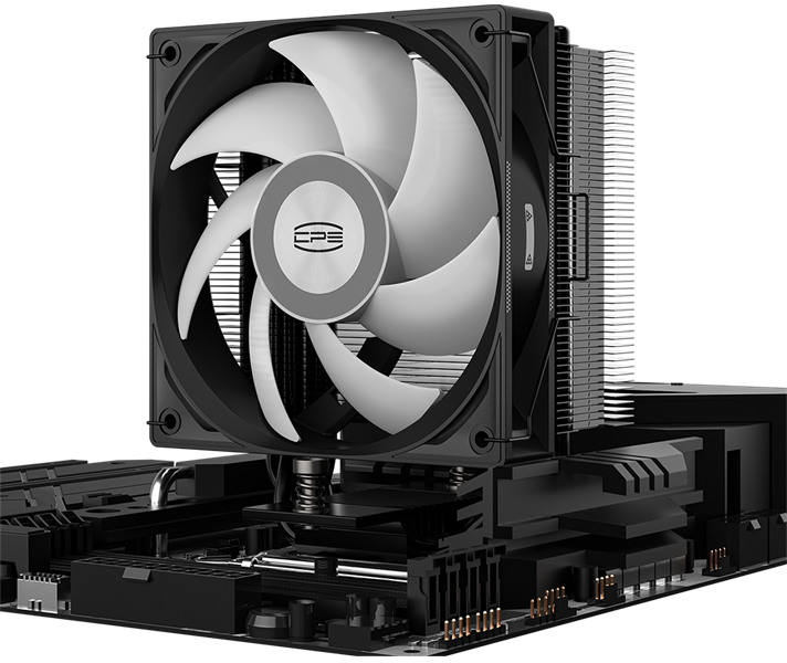 Кулер для процессора PCCooler RT400 ARGB BK (235W, 4-pin PWM, 148mm, Al/Cu, 4x6mm, ARGB, 1x120mm, 73