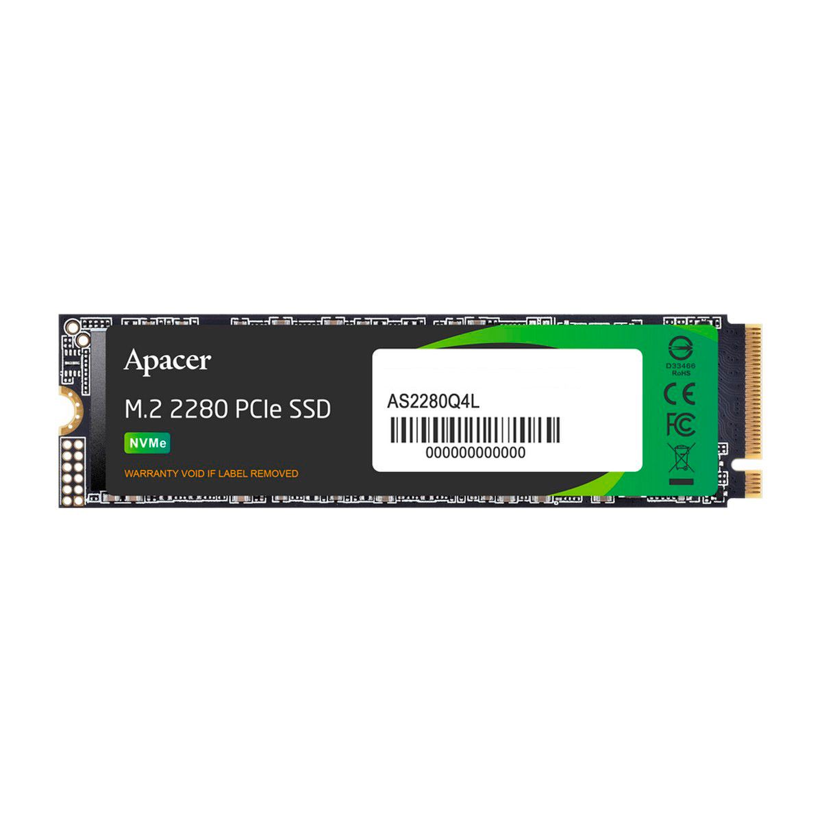 Твердотельный накопитель Apacer SSD AS2280Q4L 512Gb M.2 2280 PCIe Gen4x4, R3600/W3000 Mb/s, 3D NAND,