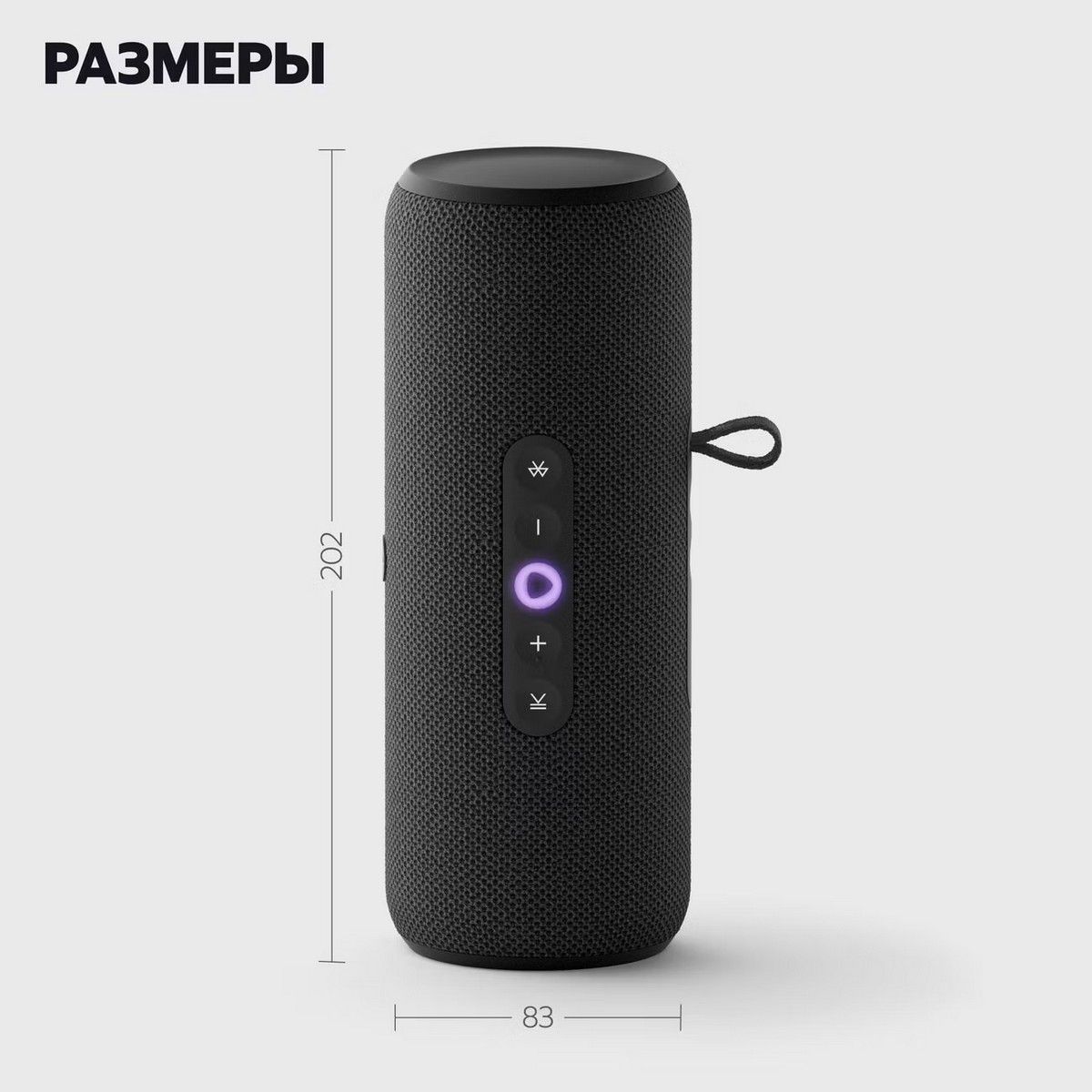 Умная колонка Yandex Стрит Алиса черный 30W 2.0 BT/Wi-Fi 10м 3300mAh (YNDX-00030BLK)