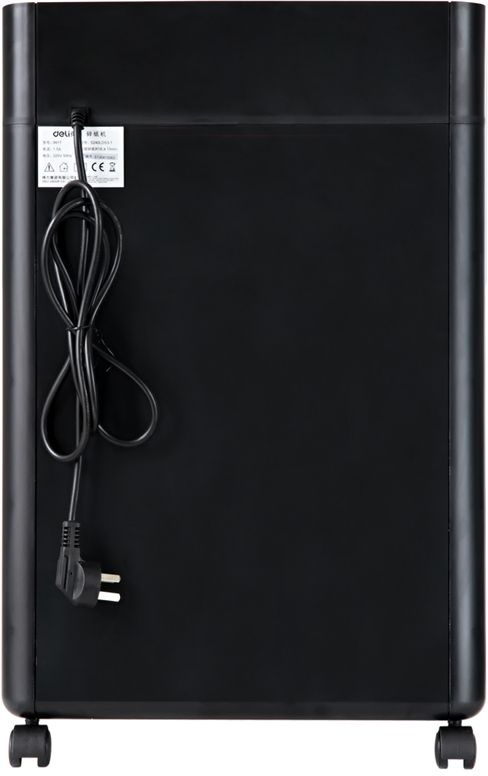 Шредер Deli E9917-EU черный/белый с автоподачей (секр.P-4) фрагменты 16лист. 31лтр. скрепки скобы пл