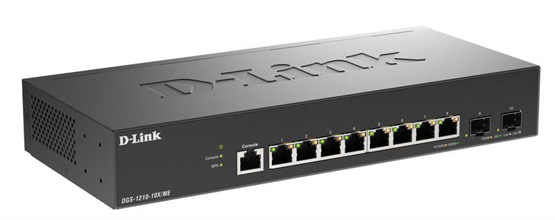 Коммутатор D-Link DGS-1210-10X/ME/C1A 8x1Гбит/с 2SFP+ управляемый