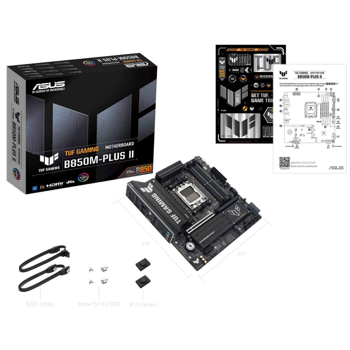Материнская плата Asus TUF GAMING B850M-PLUS II Socket AM5 AMD B850 4xDDR5 mATX AC`97 8ch(7.1) 2.5Gg
