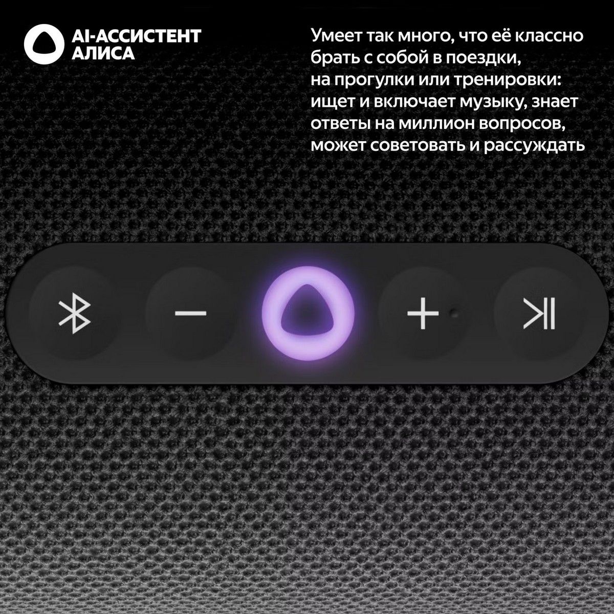 Умная колонка Yandex Стрит Алиса черный 30W 2.0 BT/Wi-Fi 10м 3300mAh (YNDX-00030BLK)