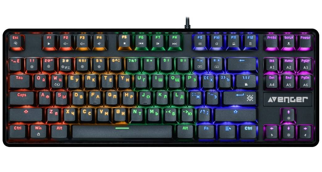 Клавиатура Defender Avenger GK-412 RU механическая черный USB Multimedia for gamer для ноутбука LED 
