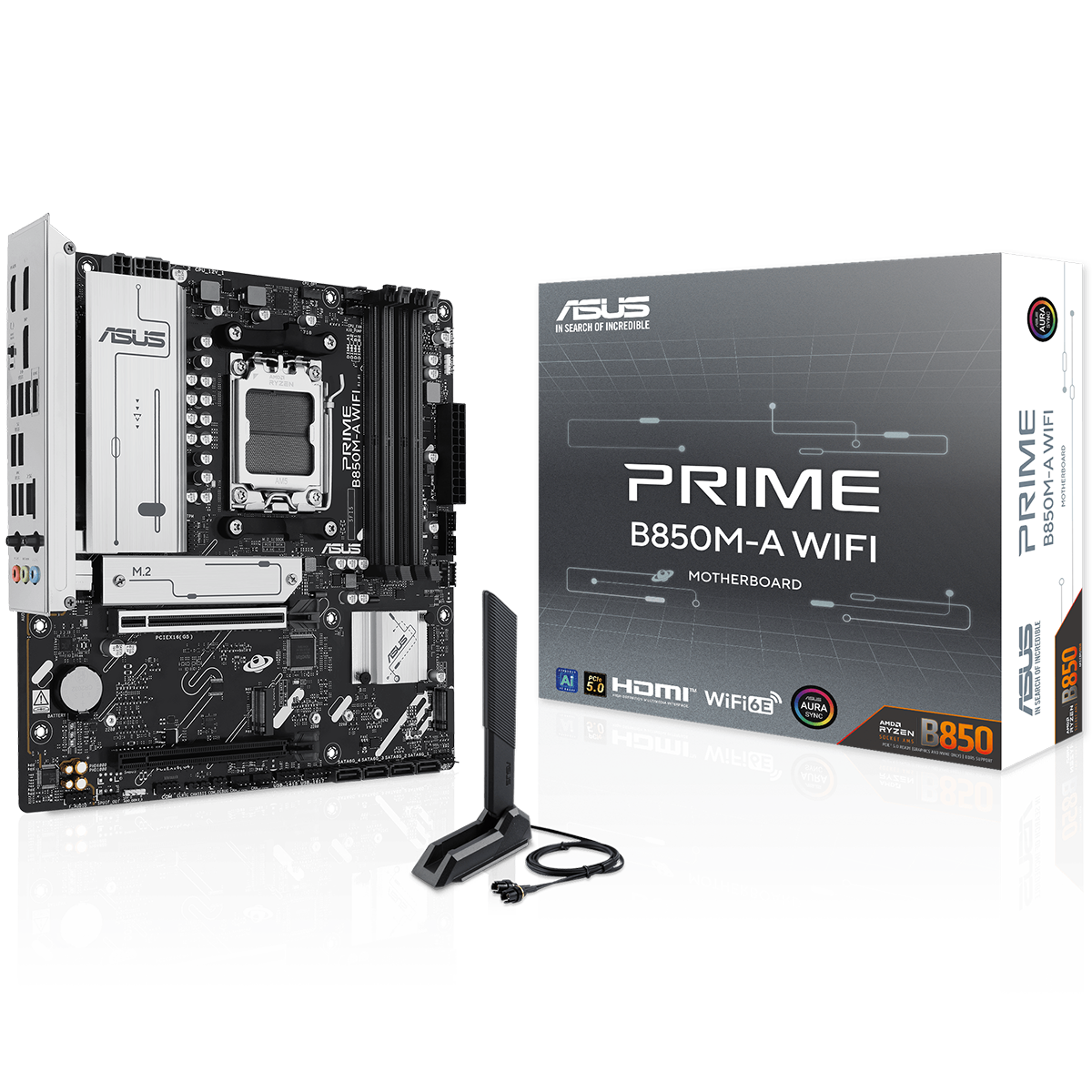 Материнская плата Asus PRIME B850M-A WIFI Socket AM5 AMD B850 4xDDR5 mATX AC`97 8ch(7.1) 2.5Gg RAID+