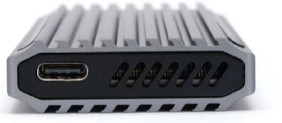 Внешний корпус USB 3.1 для M2 SATA порт Type-С, RGB подсветка, металл, серебристый