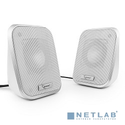 Акустич. система 2.0 Gembird SPK-100-W, белый, 6 Вт, регулятор громкости, USB-питание					