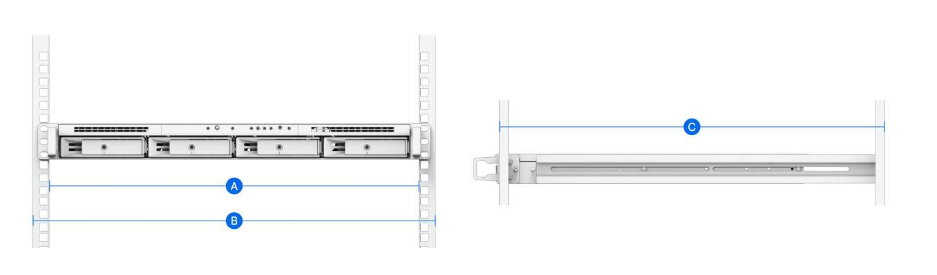 Synology RKM114 Комплект направляющих (фиксированные) 1U для RS812(RP)+, RS812, RS814, RX410