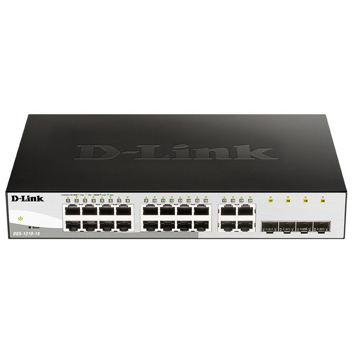 Коммутатор D-Link DGS-1210-16 DGS-1210-16/G2A (L2) 16x1Гбит/с 4xКомбо(1000BASE-T/SFP) настраиваемый