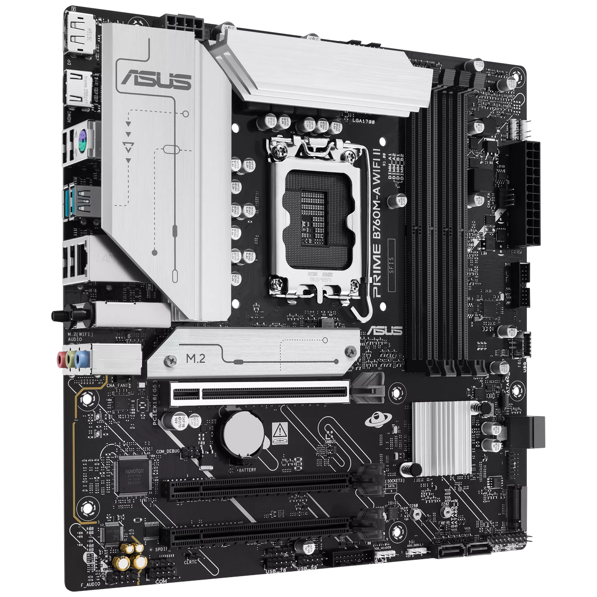 Материнская плата Asus PRIME B760M-A WIFI II Soc-1700 Intel B760 4xDDR5 mATX AC`97 8ch(7.1) 2.5Gg RA