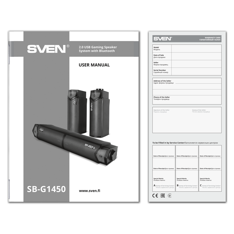 Саундбар Sven SB-G1450 мини 2.0 черный 10Вт BT