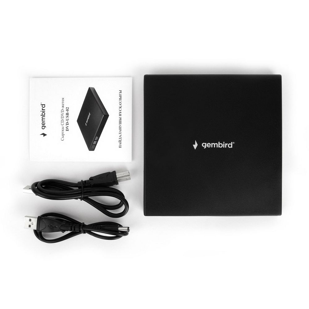 Внешний DVD-привод Gembird DVD-USB-02 USB 2.0 пластик, черный (099240)