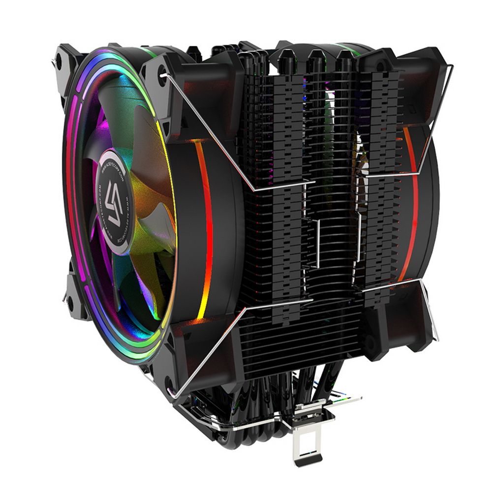 Вентилятор ALSEYE H120D Universal, TDP 200W, Heat Pipe:6mm*6pcs, 800/2000RPM, 11.6-35.3dB(A), RGB, R