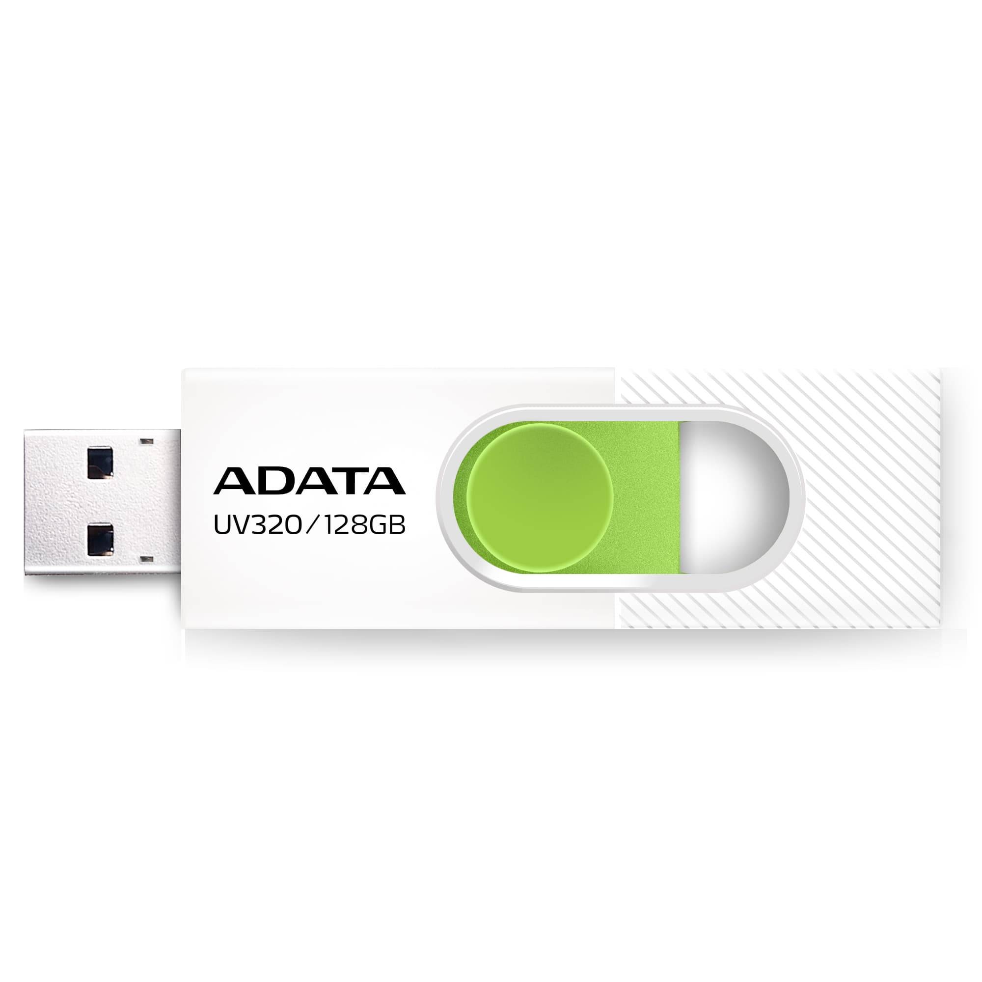 Флеш Диск A-Data 128GB UV320 AUV320-128G-RWHGN USB3.2 белый/зеленый