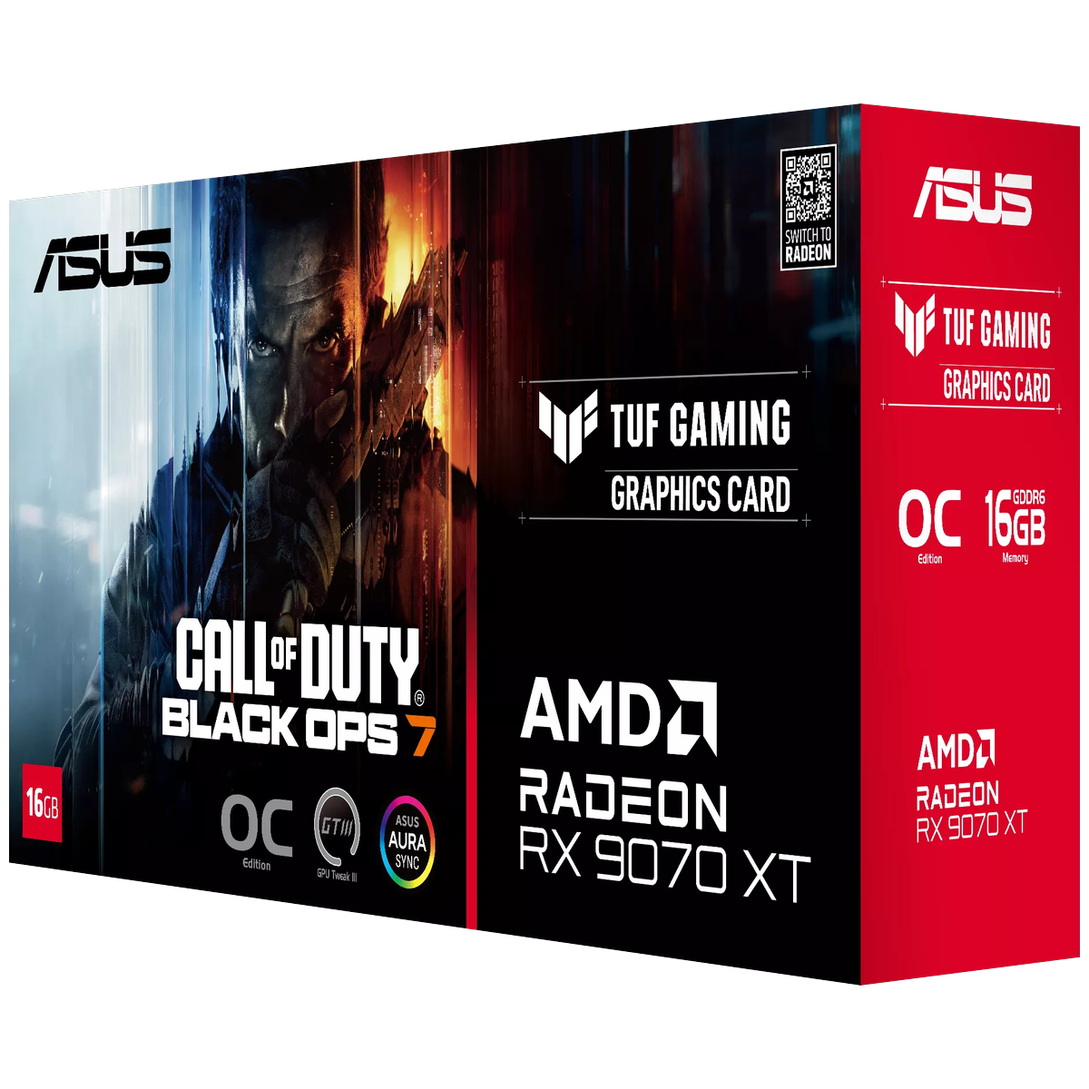 Видеокарта ASUS RX9070XT TUF GAMING COD BO7 SPECIAL EDITION OC 16GB GDDR6 256bit 3xDP HDMI 3FAN RTL 