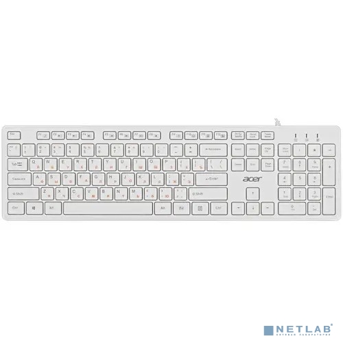 Клавиатура Acer OKW123 белый USB Multimedia (ZL.KBDEE.00D)