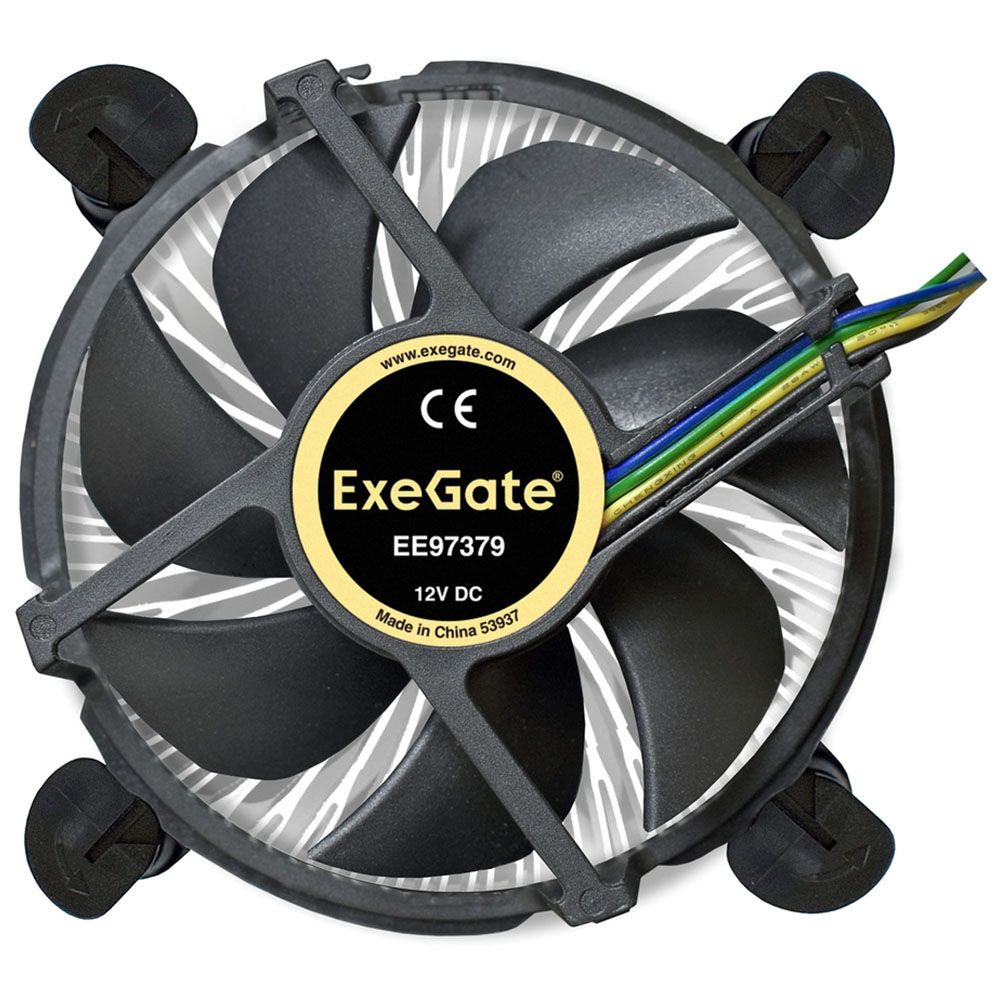 Exegate EX283280RUS Кулер ExeGate EE97379, Al, S1150/1151/1155/1156, TDP 65W, Hydro bearing, 4pin, 2