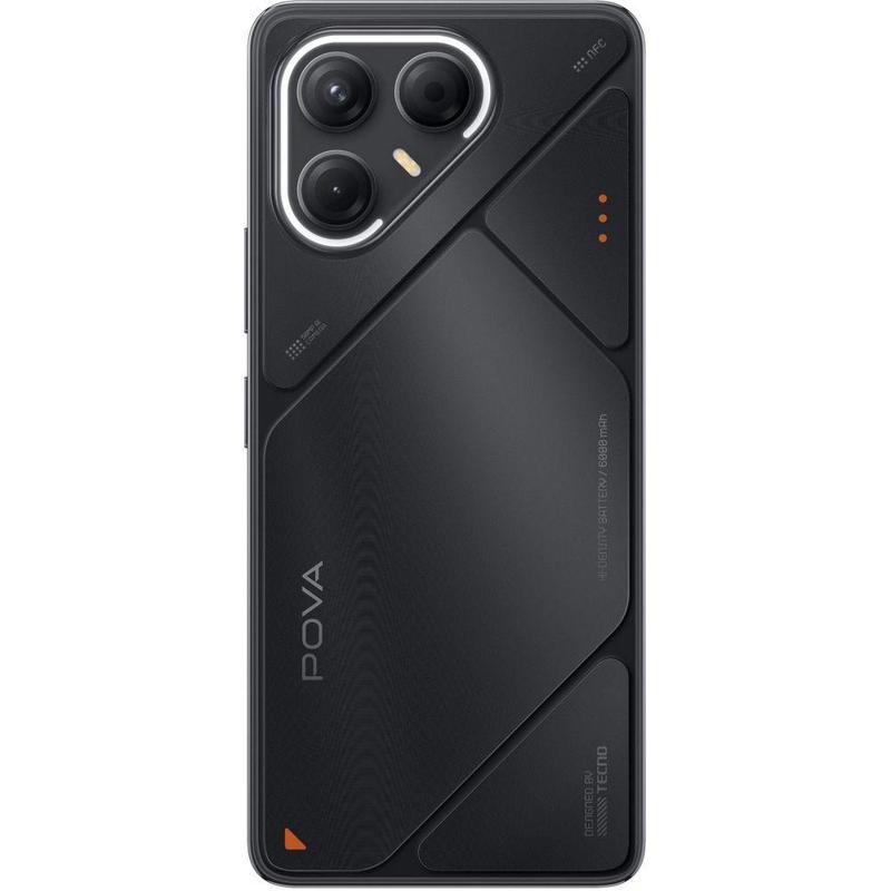 Смартфон Tecno Pova 7 5G 256Gb 8Gb черный моноблок 3G 4G 2Sim 6.78" 1080x2460 Android 15 50Mpix 802.