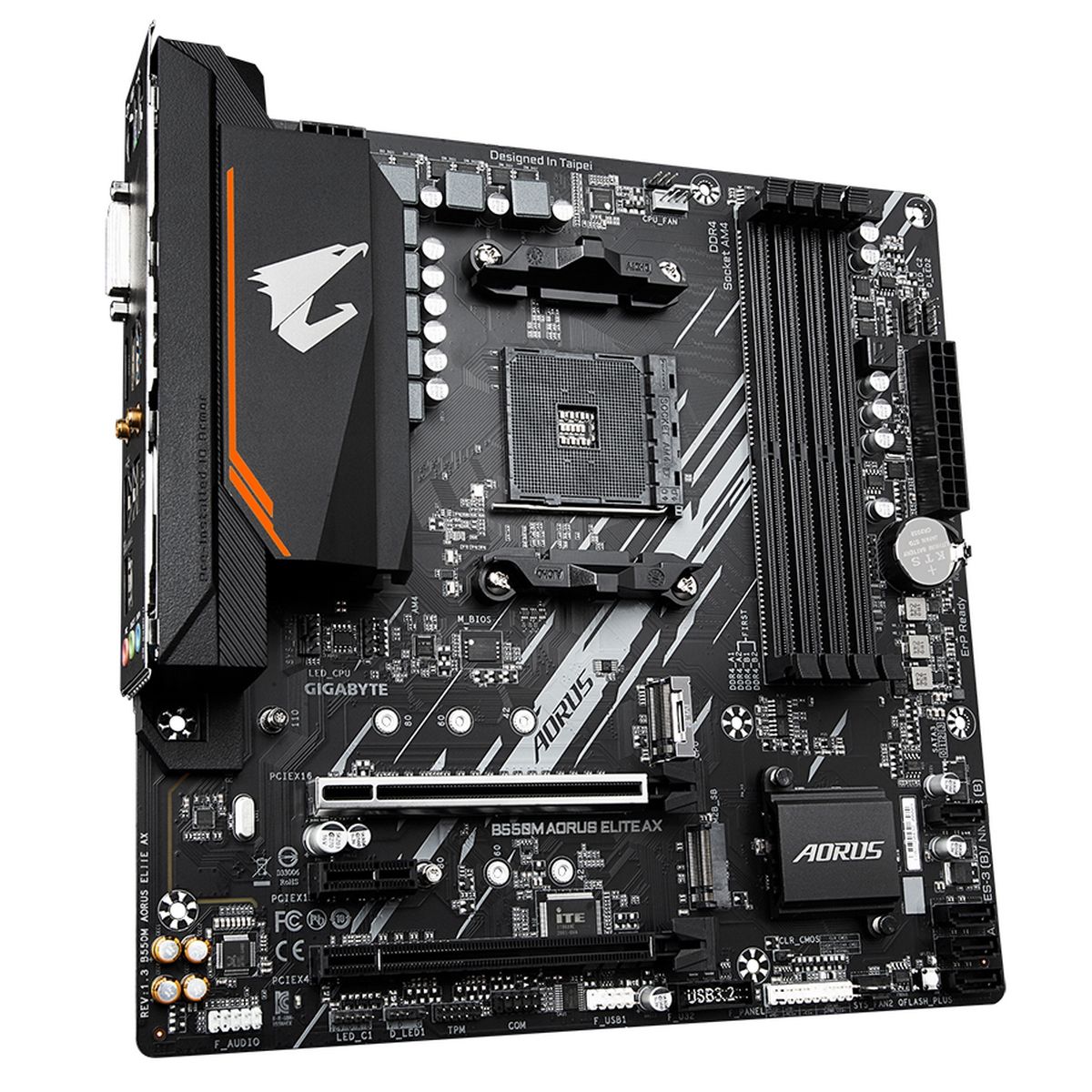 Материнская плата Gigabyte B550M AORUS ELITE AX Soc-AM4 AMD B550 4xDDR4 mATX AC`97 8ch(7.1) GbLAN RA