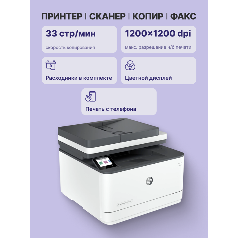 Лазерное многофункциональное устройство HP LaserJet Pro MFP 3103fdn (A4, p/c/s/f, 1200 dpi, 33ppm, 5