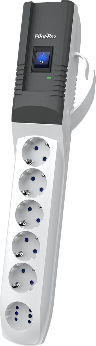 Сетевой фильтр Pilot PRO 2023 5м (6 розеток) серый (коробка)