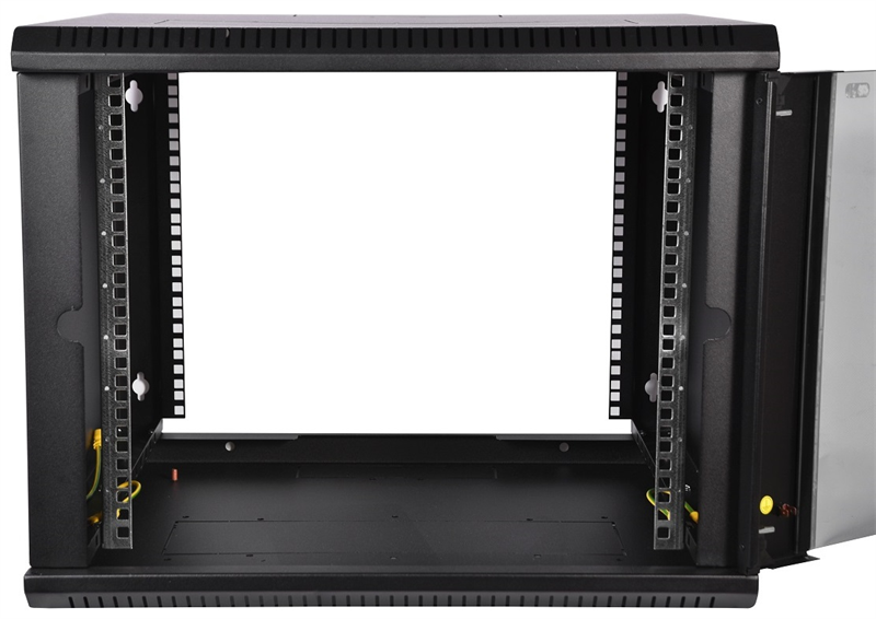Шкаф ЦМО Шкаф телекоммуникационный настенный разборный ЭКОНОМ 6U (600х350) дверь стекло, цвет черный