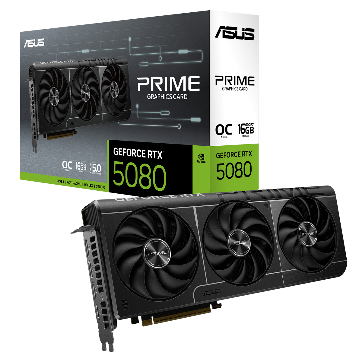 Видеокарта Asus PCI-E 5.0 PRIME-RTX5080-O16G NVIDIA GeForce RTX 5080 16Gb 256bit GDDR7 2655/30000 HD