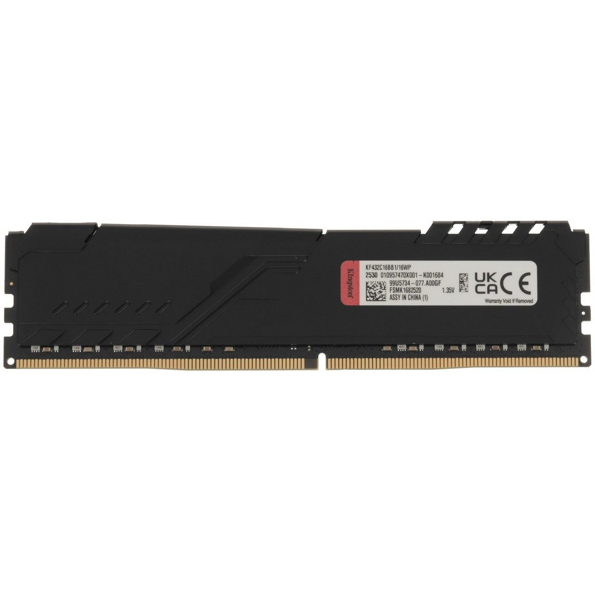Модуль памяти Kingston 16GB DDR4 3200 DIMM FURY Beast Black Gaming Memory KF432C16BB1/16WP Non-ECC, 