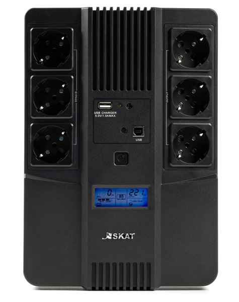 Источник бесперебойного питания (8935) Бастион SKAT-UPS AI 800ВА/480Вт/line-interactive/АКБ 9Ачx1/ 3