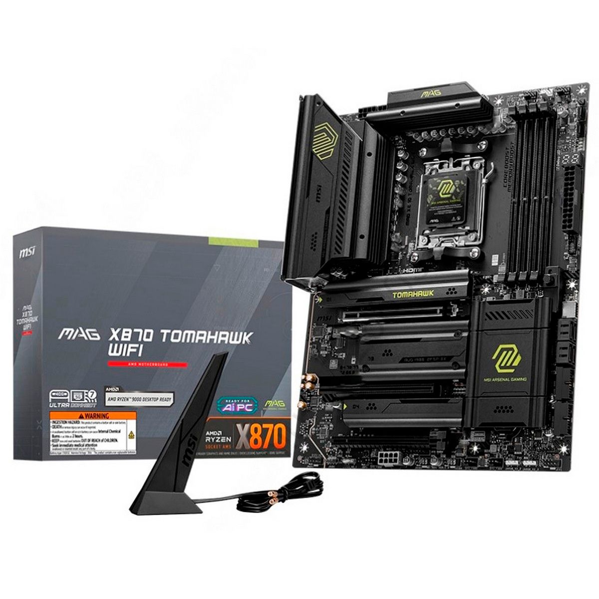 Материнская плата MSI MAG X870 TOMAHAWK WIFI X870, AM5, 4xDDR5, 3*PCIEx16, 4*M.2, 4*TypeC, 2*USB3.2G