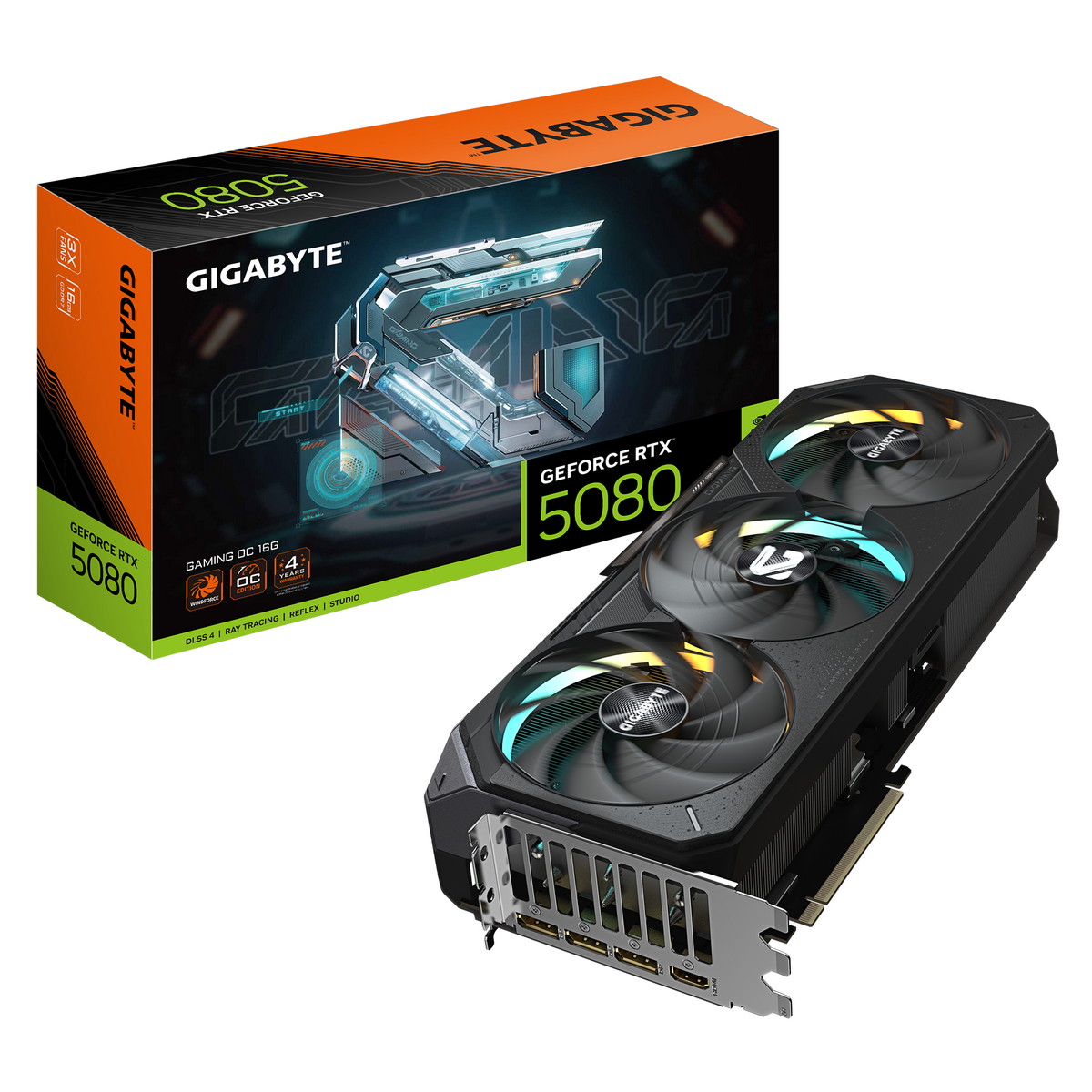 Видеокарта GIGABYTE RTX5080 GAMING OC 16GB//RTX5080, HDMI*1, DP*3, 16G,D7