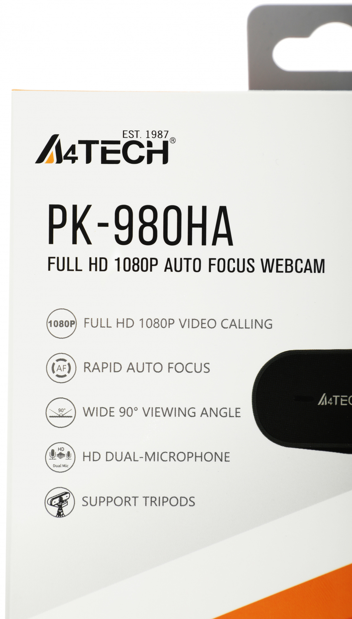 Камера Web A4Tech PK-980HA черный 2Mpix (1920x1080) USB2.0 с микрофоном