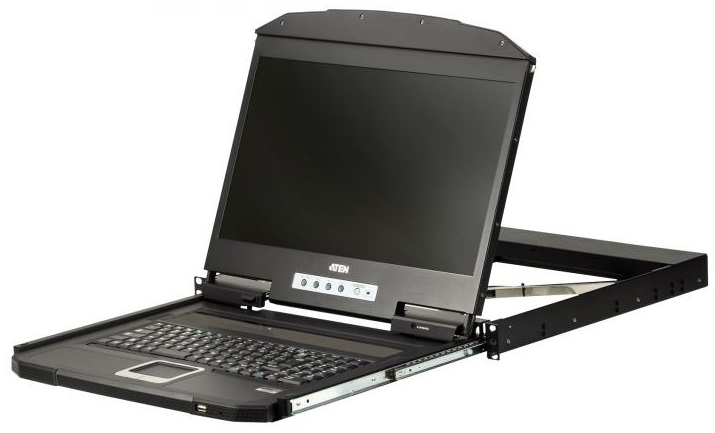 КВМ консоль ATEN 1U Ultra Short Depth 18.5” Short Depth USB HDMI Single Rail LCD Console (1920 x 108