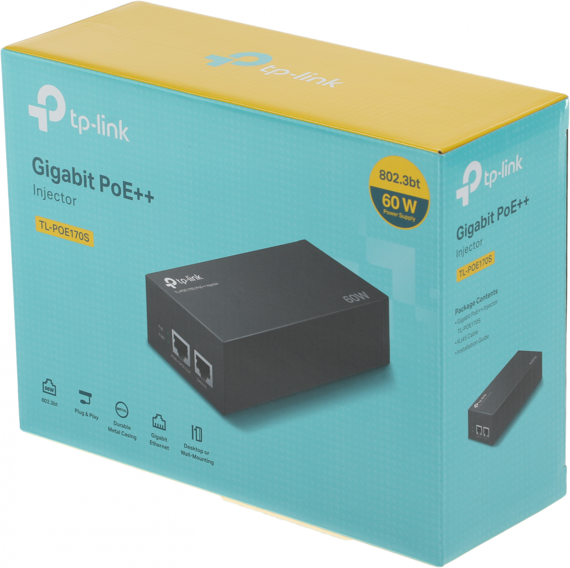 Инжектор PoE TP-Link POE170S 10/100/1000BASE-T 100-240В(АС)